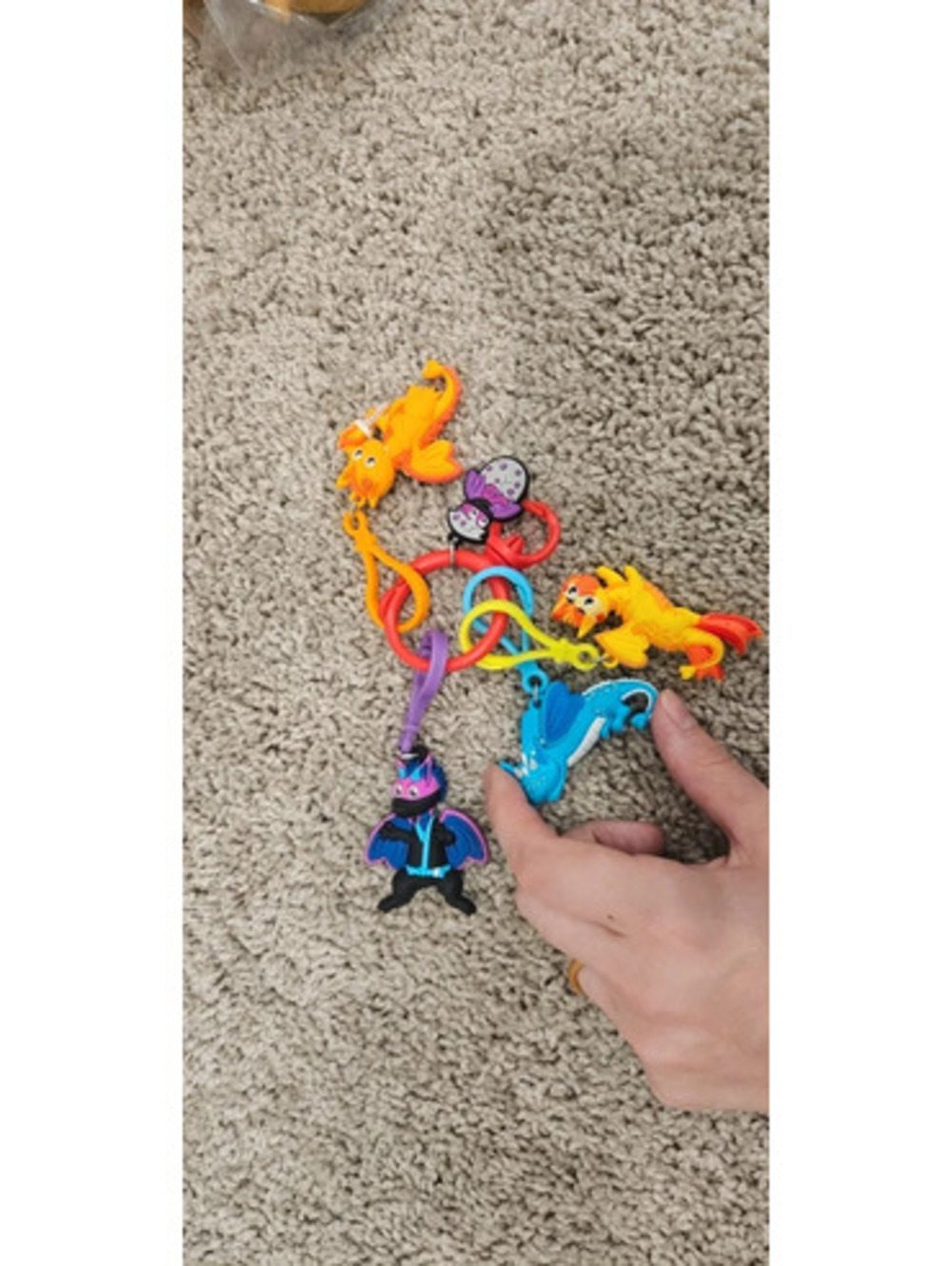 Set of Colorful Animal Keychains with Cartoon Designs